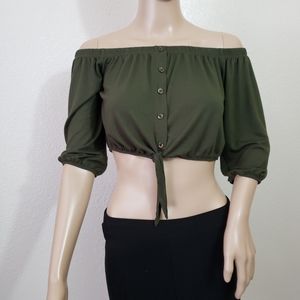 3/$25 PACSUN Off The Shoulder Crop Top NWT